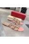 Valentino Rockstud Slides Women Calfskin Pink