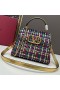 Valentino Small Vsling Handbag In Stripe Woven Calfskin Multicolor