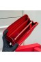 Valentino Large Rockstud Zippered Wallet In Calfskin Red