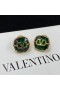 Valentino VLogo Signature Earrings In Metal With Swarovski Crystal Gold/Green