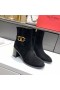 Valentino VLogo Signature Ankle Boots 65MM Women Suede Black