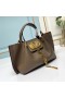 Valentino Small VLogo Escape Tote In Grained Calfskin Coffee