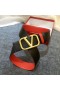 Valentino VLogo Signature Belt 40MM With Logo Buckle In Calfskin Black/Red