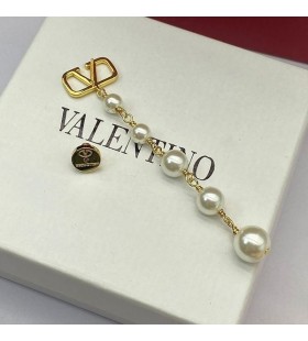 Valentino VLogo Signature Pendant Earrings In Metal With Multi Pearls Gold