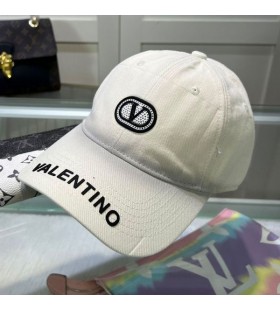 Valentino VLogo Signature Letter Baseball Cap In Cotton White