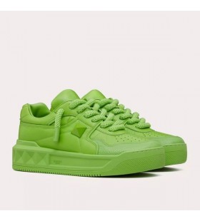 Valentino One Stud XL Low-Top Sneakers Unisex Nappa Leather Green
