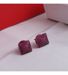 Valentino Mini Rockstud Earrings In Metal and Swarovski Crystals Silver