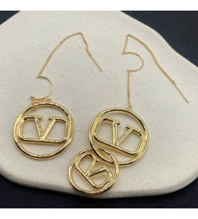 Valentino VLogo Signature Asymmetrical Dangle Earrings In Metal Gold