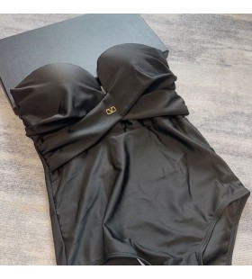 Valentino Twisted One Piece Swimsuit Women Lycra Black
