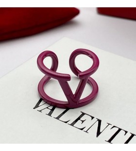 Valentino VLogo Signature Open Ring In Metal Purple