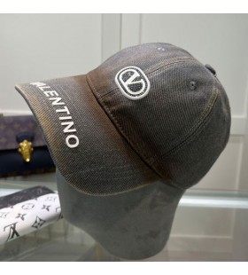 Valentino VLogo Signature Letter Baseball Cap In Cotton Grey