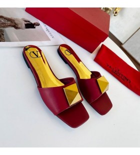 Valentino Um Cravo De Slides Mulheres Pelica Borgonha