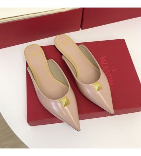 Valentino Um Parafuso Prisioneiro Mulas Mulheres Pelica Cor-De-Rosa