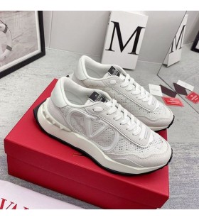Valentino Lacerunner Tênis Com VLogo Unisex Renda e Malha Branca