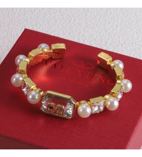 Valentino VLogo Aláírás Karkötő Fém Gyöngyök, Valamint Kristályok Arany