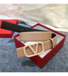 Valentino VLogo Aláírás Öv 40MM Logó Csat Borjúbőr Sárgabarack