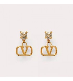 Valentino Mion VLogo Síniú Cluaise Titim I Miotail Le Diamonds Óir/Bán
