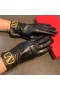 Valentino VLogo Firma Guanti Donna Pelle Di Pecora Nera/Oro