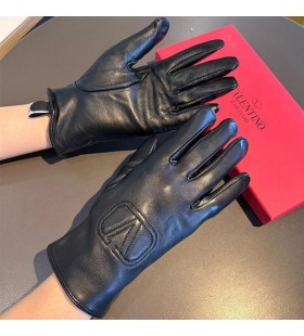 Valentino VLogo In Rilievo Guanti Donna Pelle Di Pecora Nera