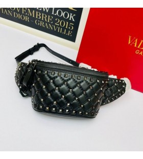 Valentino Piccolo Rockstud Spike Cintura Borsa In Pelle Di Agnello Nero/Argento