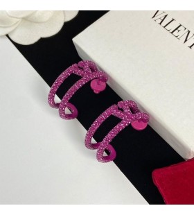 ヴァレンティノVLogo署名のイヤリング、金属結晶の紫