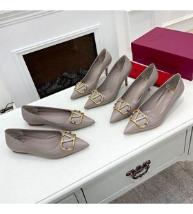 ヴァレンティノVLogo署名ポンプの結晶女性Calfskin今