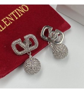 Valentino Mini VLogo Signatur Anheng Ã˜redobber I Metall Med Krystallkuler SÃ¸lv