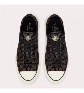 Valentino Totaloop Lave Sneakers Unisex Toile Iconographe Stoff Kaffe