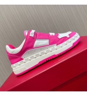 Valentino Freedots Lav-Top Sneaker Unisex Kalveskinn Rosa/Hvit