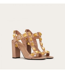 Valentino Romerske Stud Sandaler Kvinner Kalveskinn Rosa