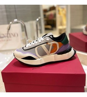 Valentino Netrunner Joggesko Med Vlogo Unisex Blonder Og Semsket Skinn Grå