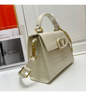 Valentino SmÃ¥ Vsling Veske I Krokodille Skinn Hvit