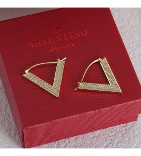 Kolczyki Valentino V Detail Z Metalu Z Kryształami Swarovski Złoto