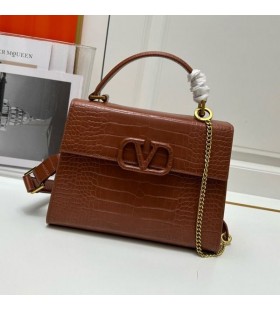 Mała Torebka Valentino Vsling Brązowy Z Krokodylej skóry