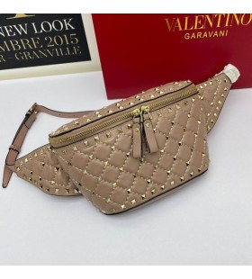 DuÅ¼a saszetka torba Valentino Rockstud Spike z owczej skÃ³ry w kolorze Khaki