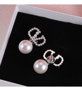 Oryginalne Kolczyki-wisiorki Valentino VLogo Z PereÅ‚ I Metalicznym Srebrem