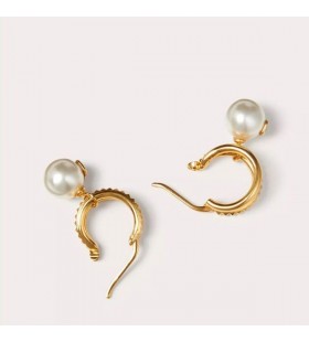 Oryginalne Kolczyki Szpilki Valentino Mini VLogo Z Metalu Z Pereł Swarovski W Kolorze Złotym