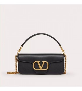 Duża torba Valentino Loco Na ramię Ze skóry cielęcej w kolorze czarnym