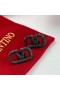 Valentino Mini VLogo Semnătura Stud Cercei Din Metal Cu Cristale Negre