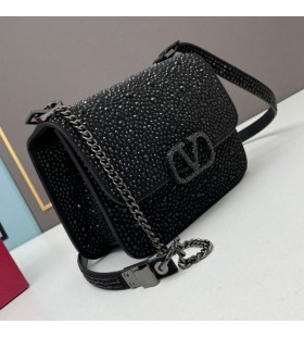 Valentino Mici Vsling Geanta Crossbody Cu Spumant È˜tifturi ÃŽn Piele De CÄƒprioarÄƒ Negru