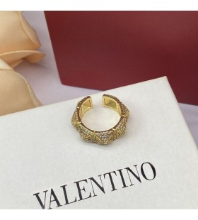 Valentino Rockstud Deschide Inel Din Metal Cu Cristale Swarovski Aur