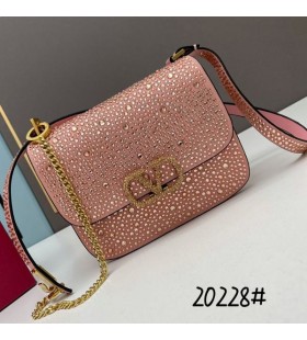 Valentino Mici Vsling Geanta Crossbody Cu Cristale StrÄƒlucitoare ÃŽn Piele De CÄƒprioarÄƒ Cherry