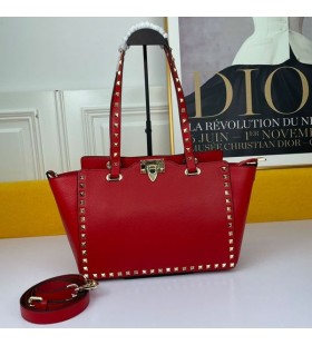 Ovocné Malé Rockstud Tote V Zrnitý Teľacina Červená