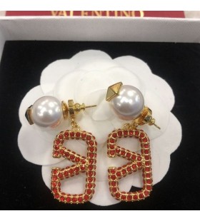 OvocnÃ© MalÃ© Rockstud PrÃ­vesok NÃ¡uÅ¡nice V Kovov S Perlami a KriÅ¡tÃ¡Ä¾ovo VLogo Gold/Red