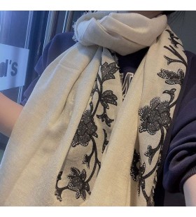 Ovocné Vlogo Podpis Sacrf S Ružami Žakárové Ženy Cashmere Khaki