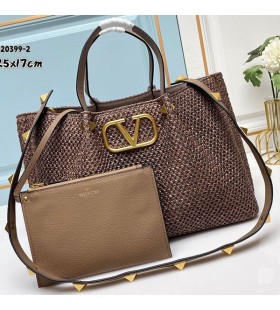 OvocnÃ© StrednÃ© VLogo Podpis NÃ¡kupnÃ­ TaÅ¡ka S RÃ­msko Klincami V SyntetickÃ© Riffia KÃ¡va