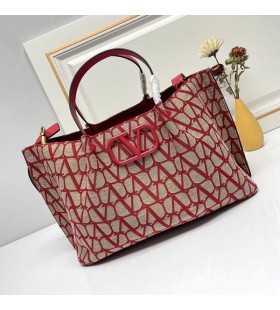 Ovocné Stredné VLogo Podpis Nákupní Taška S Klincami V Toile Iconographe Textílie Červená