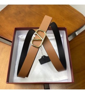 발렌티노 VLogo 서명을 뒤집을 수 있는 벨트 20MM 에서 송아지 Brown