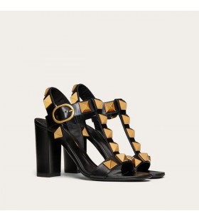 ë°œë Œí‹°ë…¸ì˜ ë¡œë§ˆ ìŠ¤í„°ë“œ ìƒŒë“¤ ì—¬ì„±ì˜ ì†¡ì•„ì§€ Black