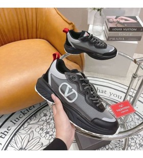 ë°œë Œí‹°ë…¸ VLogo Shegoes ìš´ë™í™” ê°€ì£½ ë° ë©”ì‰¬ ë¸”ëž™/ê·¸ë ˆì´